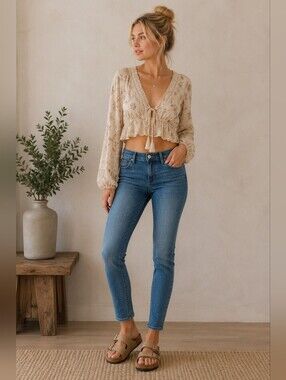 Acne Jeans Kex Le Blue Straight Leg Skinny Jeans 28 Designer Denim